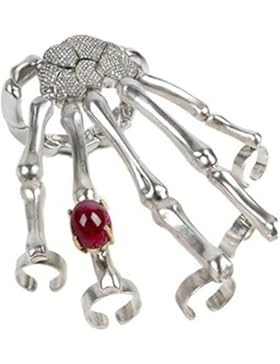 Fashion Punk Silber Skelett Hand Finger Skelett Armband Sklavenring
