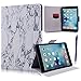 Price comparison product image Yokata iPad Mini / iPad Mini 2 / iPad Mini 3 PU Leather Ultra Slim Multi-Function Case with Flip Stand Cover, Stylish Art Printed Fashion Design Pattern Wallet Case with Card Slot Soft TPU Inner Case Protective Skin for iPad Mini 1 / 2 / 3 + 1 X Capacitive Pen - Marble