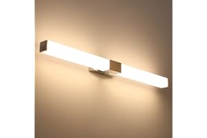 Klighten Lámpara de Espejo Baño LED 80cm, 16W 1360LM Luz Espejo Baño, IP44 Aplique Espejo Baño Moderno, Luces Espejo Baño, Blanco Cálido 3000K