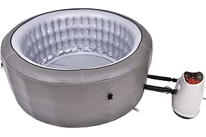 CANADIAN SPA CO. Grand Rapids Hot Tub Outdoor 4 Personen, Ø 175 cm x 74 cm, rund, Hot Tub aufblasbar mit 110 Hydrotherapie-Düsen und Heizdecke