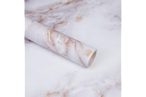 Decoroom Marble Effect Self Adhesive Vinyl Wrap 30x300cm, Marble Sticky Back Plastic Roll, Waterproof Flim, Peel and Stick Wallpaper for Kitchen Bathroom Countertop Table Furniture Stickers