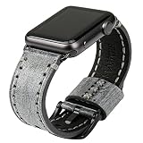 MAIKES Für Apple Watch Armband 44mm 42mm 38mm 40mm, Uhrenarmband Ersatzarmband für iWatch Series 4/3/2/1 (Band for Apple Watch 38mm, Grey+Black Buckle)