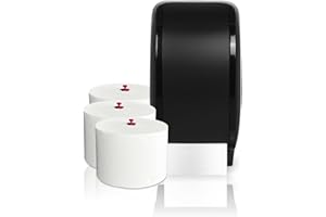 ‎BLANC HYGIENIC Cosmos Toilettenpapierspender Doppelrollen Set - 1 Spender für Cosmos Toilettenpapierrollen + 360m Toilettenpapier- 3 lagig - ULTRA ERGIEBIG wie 26 übliche Rollen - Wandmontage, Schwarz