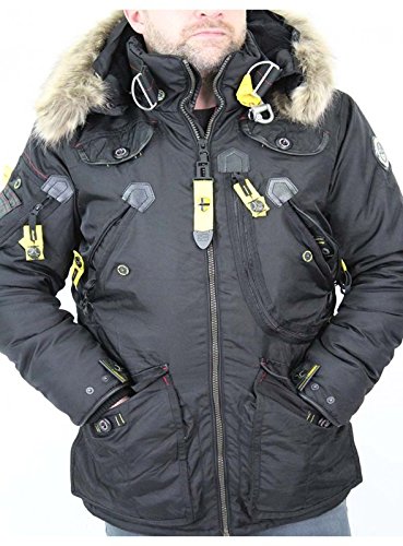 Geographical Norway Herren Winterparka Arcos geftterte Fellkapuze black L