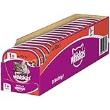 Whiskas 1+ Katzenfutter mit Rind, 32er Packung (32 x 100 g)