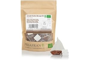 ‎FRISAFRAN FRISAFRAN | Rooibos Aufgusspyramiden mit Infusion Bio Orange 30Ein | 60g | Entspannend | Verdauungs | Rooibos Aufguss | Tee | Natürliche | Einzigartiger Geschmack | Feuchtigkeitsspendend | Nahrhaft