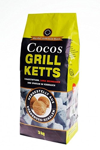 6kg Cocos Grill Briketts Premium Holzkohle Grillkohle aus Kokosnuss – ökologisch - 2