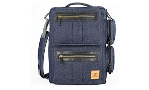 Sac ordinateur portable KASTEL bags modèle Blue DONJON (denim). Innovant, Design et Astucieux.