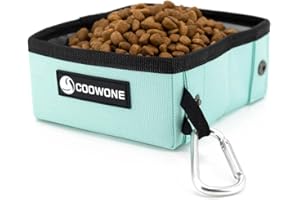 COOWONE Hundenapf Faltbar Tragbarer Reisenapf Wassernapf FüR Hunde Unterwegs, Hund Trinknapf Auslaufsicher Anti Schlabber HundenäPfe FüR Grosse MittelgroßE Kleine Hunde Katzen Haustiere (grün)