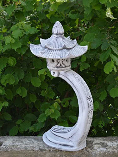 Herrliche große Steinlaterne Rankei Steinlampe aus Steinguss, frostfest - 6