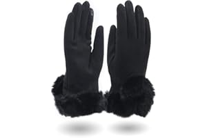 QUEEN HELENA Guanti Invernali Caldi Scamosciati Morbidi Touch Screen Eleganti Donna G03