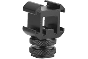 Topiky Dreifacher Blitzschuh-Adapter zur Befestigung an der Basis Verlängerungshalterung für LED-Videoleuchte mit Mikrofonmonitor