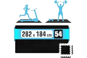 eyepower 5.2qm Bodenschutzmatte Fitness - 54 Bodenplatten 30x30 - Homegym Fitnessmatte - Bodenmatten Fitnessraum Fitnessgerät Dämmmatte für Laufband Fahrrad Rudergerät Crosstrainer Sportmatte Outdoor