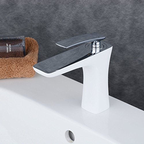 Beelee Wasserhahn Hohe weiß Bad Armatur Waschbecken Waschbeckenarmatur Einhebelmischer Badarmatur Mischbatterie Armaturen für Bad - 4