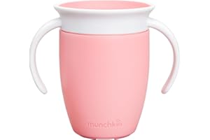 Munchkin Miracle 360 Tazza da allenamento per bambini, Senza BPA , Non perde , A prova di perdite , Tazza per lo svezzamento da 6+ mesi , 7oz/207ml , Rosa