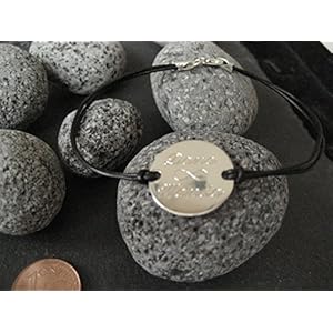 Lederarmband mit 1,8 cm Gravurplatte in 925er Silber, Namensarmband mit Unendlich Gravur (GA-16)