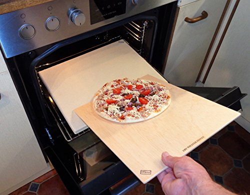 Pitelli Pizzastein plus Pizzaschieber aus Holz 40x30cm - 7