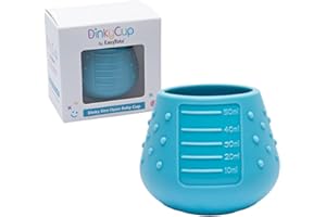 EasyTots DinkyCup 50ml | Open Re-Balancing Baby Cup | BPA Free Silicone | Use from 4 to 18 Months | Extra Small for Tiny Hands and Mouths | Perfect Weaning Sippy Cup (Teal, 1 Pack)
