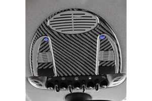 KUNGKIC 3 piezas de fibra de carbono para el techo del coche, luces de lectura, cubierta adhesiva decorativa para Mini Cooper R56 Clubman R55 R57 accesorio interior de fibra de carbono (negro)