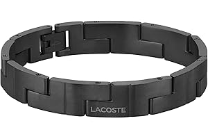 Lacoste Bransoleta z Ogniw z Męskiej Kolekcji Lacoste Catena, Czarna, 2040222