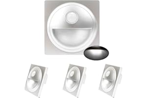 Arotelicht 4pcs Staircase Lights,Wall Recessed Stair Lights,Cool White, Sensor Step Light,Plastic, Indoor, Kitchen, Staircase, Aisle Home Lighting, Sliver