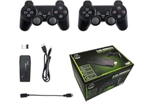 TEFEXER 2.4G HD Wireless Game Console for PS1 Home TV - U Bao Mini Arcade System With Wireless Gamepad Controller 64G