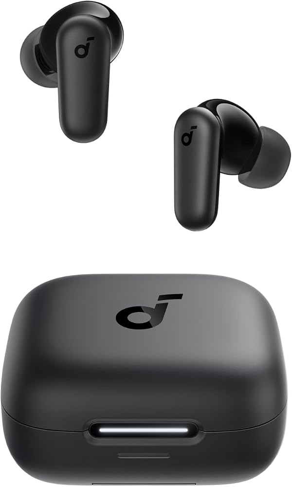 Soundcore R50i NC Kulak İçi Bluetooth Kulaklık, Gürültü Engelleme, Güçlü Bas, 45 Saat Çalma Süresi, 2'si 1 Arada Kılıf ve Telefon Standı, IP54 Su Geçirmez, Siyah - A3959