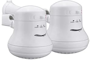 PALETUR0 Testa Doccia Elettrica Accessori Istantanea Senza Serbatoio Caldo Casa Controllo Temperatura Rotondo Risparmio Acqua Con Supporto Tubo Bagno Sicuro Alta Potenza(UE)