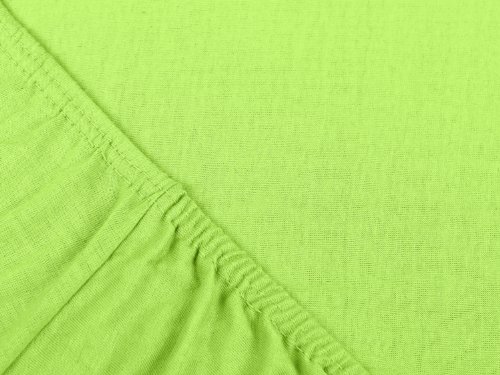 Doppelpack zum Sparpreis – Kinder-Jersey-Spannbetttuch – mit einer Steghöhe von ca. 20 cm passend für Kinder- und Babybettmatratzen – erhältlich in 15 ausgesuchten Farben und einer Einheitsgröße von 60-70 cm x 120-140 cm, apfelgrün - 6