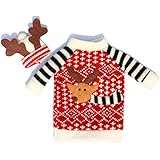 Bolso Cubierta Envoltura Botella de Vino Ciervo Decoración para Navidad Festival