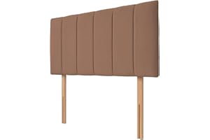 Kiswa collection Lined Bed Headboard | Plush Velvet Upholstered Headboard 20’’ Height | Extra Padded Lined with Wooden Struts for Divan Beds, Bedroom Furniture (Brown, 3feet Single)