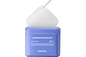 MEDIHEAL WatermideToner Pad - Square Cotton Facial Toner Pads with Icelandic Glacial Water - Improve Skin Temperature, Hydrating Toner for Dry, Puffy, Coarse Skin - Vegan Eco Silk Pads, 100