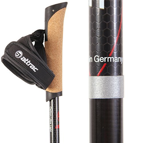 Carbon Ultra Light Nordic Walking Stöcke mit Handgelenkschlaufe verschiedene Längen Superleicht Premium GRATIS – Nordic Walking/Fitness App - 2