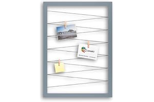 Clamaro 'Collage Flex' Cornice Portafoto 40 x 60 cm | Grigio Blu | Cornice per foto collage con elastici e mollette fotografiche | Ideale come galleria per foto o cartoline