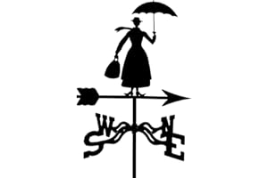 CNMMM Métal Girouette Décoration, Design Rétro Homme avec Parapluie Indicateur de Direction Outil de Mesure pour Jardin sur Le Toit extérieur Girouette Jardin Stake