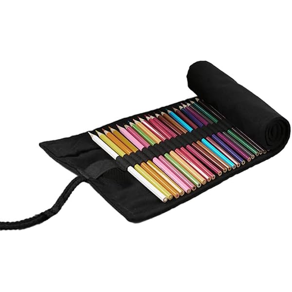 Astuccio Portapenne In Tela Con 72 Slot – Pieghevole E Capiente Per Studenti E Artisti – Nero - 4