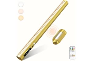 bravzurg Bezprzewodowa lampa biurkowa LED z czujnikiem ruchu, 4000 mAh Lumiere USB Ładowalna Reflektor LED Kuchnia Magnetyczna Pilot zdalnego sterowania, oświetlenie ścienne do szafy, tablicy, lustra,