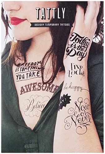 Tattly Temporary Tattoos Inspirational Set, 1 Ounce by Tattly Temporary Tattoos
