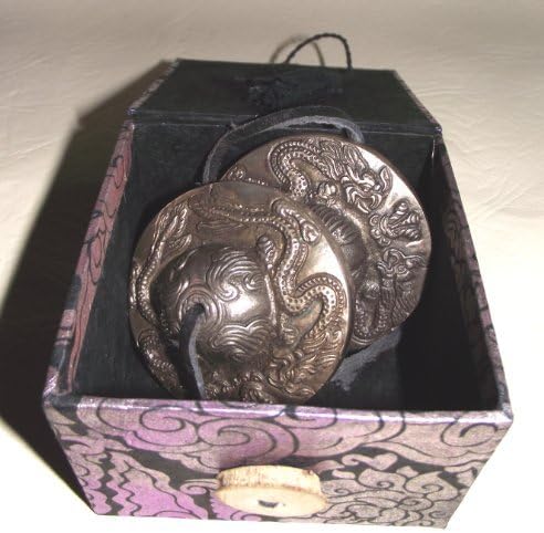 Beautiful Tibetan Buddhist Dragons Tingsha Cymbals 6.5 cm