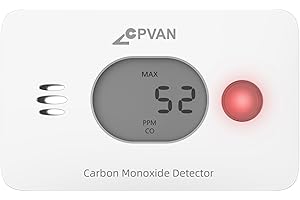 CPVAN Wireless 3-in-1 Carbon Monoxide Detector with Temperature & Humidity, Carbon Monoxide Alarms for Home Safety, CO Alarm with 10 Years Life, EN 50291, Replaceable Batteries.