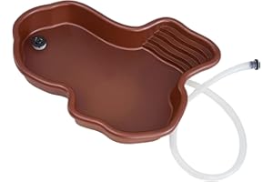 WINARA Baignoire pour Reptiles, Grande Piscine pour Tortues, Piscine pour Reptiles avec Rampe et Plate-Forme de baignade, Ornement d'aquarium pour Tortue, Dragon Barbu, Gecko pour Balcon, Cour (Avec tube)