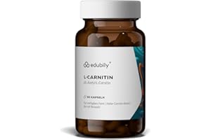 ‎EDUBILY NUTRITION edubily nutrition® L Carnitin Kapseln - 250 mg reines Carnitin aus Acetyl-L-Carnitin pro Kapsel - Vegan - Nur Reisstärke als Füllstoff - Laborgeprüft (60 Kapseln)