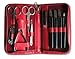 Clauss Manicure Case Real Leather Red