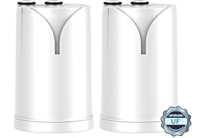 GLACIER FRESH Ultrafiltrazione Filtro acqua rubinetto ON TAP (600L), compatibile Brita® On Tap V/Pro V-MF/HF, 5 stadi - Riduce 99% PFAS, batteri, metalli, cloro e particelle 0,01 µm (2 pezzi)