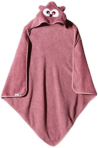 Pippi Baby-Girls Hooded Towel with Face Dressing Gown, Pink (Rose), One Size (manufacturer size:83X83)