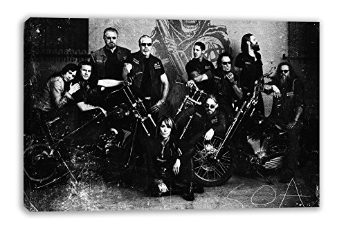 Sons of Anarchy Motorrad Gang Leinwand Wand Art, 44x26"