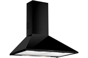 Teka DBB 70 - Campana Piramidal de Pared 70 cm, Mandos Pulsantes, Campana Extractora con Tres velocidades, Iluminación LED, Motor de Doble Turbina, Color Negro