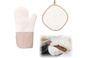 QOWUXHZ Juego De 2 Manoplas Horno Guantes Para Horno De Cocina Manoplas Horno Resistentes Guantes De Horno Resistentes Al Calor Guantes De Cocina De Silicona Resistentes Al Calor Aptos Para Cocinar