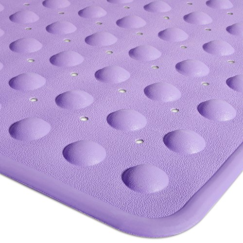 casa pura® Badewannenmatte Emily | rutschfest | mit Lochung für optimalen Wasserabfluss | PVC-frei | 35 x 75 cm | drei Farben (lila) - 3