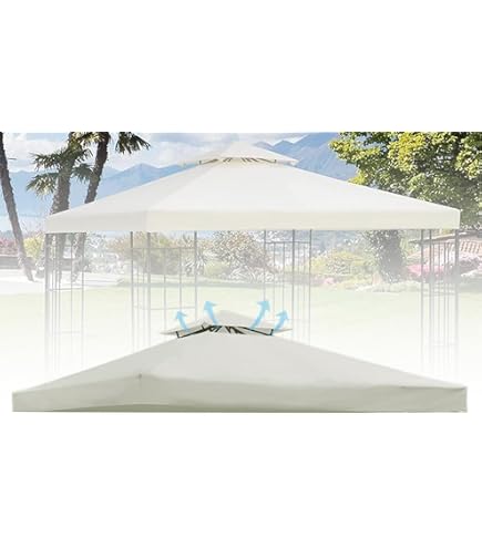 Domi Winter-Pavillon-Abdeckung 3x3m, Wasserdicht Mit Netzfenstern – Ganzjahresschutz Für Gartenpavillons